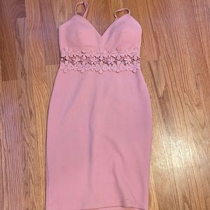 pink dress size small with lace detail
